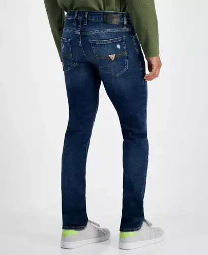 Men's Destroyed Slim Tapered Fit Jeans-Calabasas Wash - 7