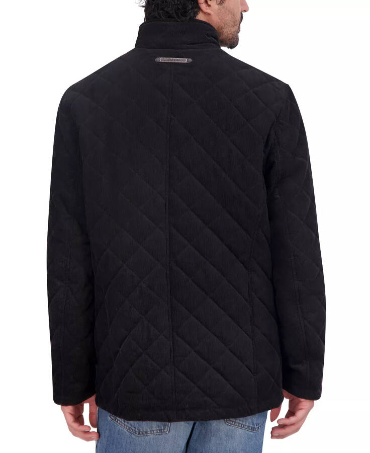 Men's Diamond-Quilted Corduroy Jacket Black - 2