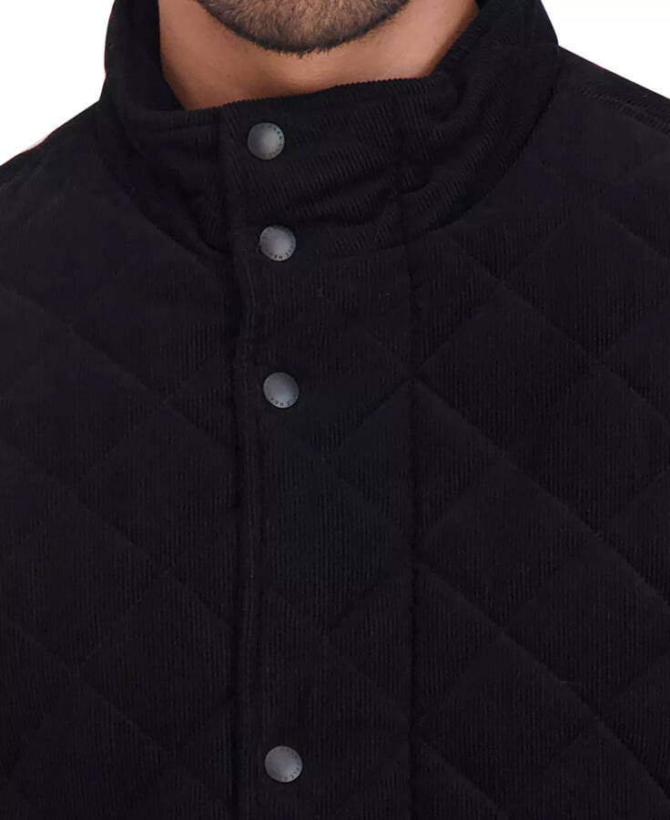 Men's Diamond-Quilted Corduroy Jacket Black - 3