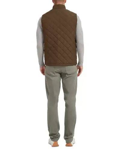 Men's Diamond Quilted Heritage Vest, Created for Modazone - Bark - HAWKE & CO. (1)