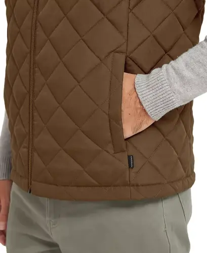 Men's Diamond Quilted Heritage Vest, Created for Modazone - Bark - 4