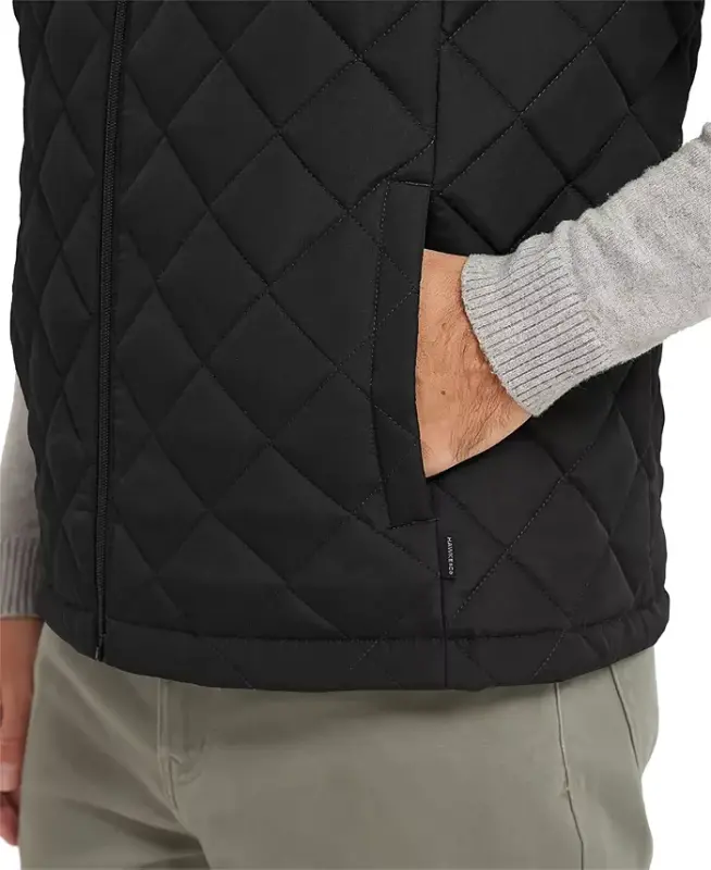 Men's Diamond Quilted Heritage Vest, Created for Modazone-Black - 4