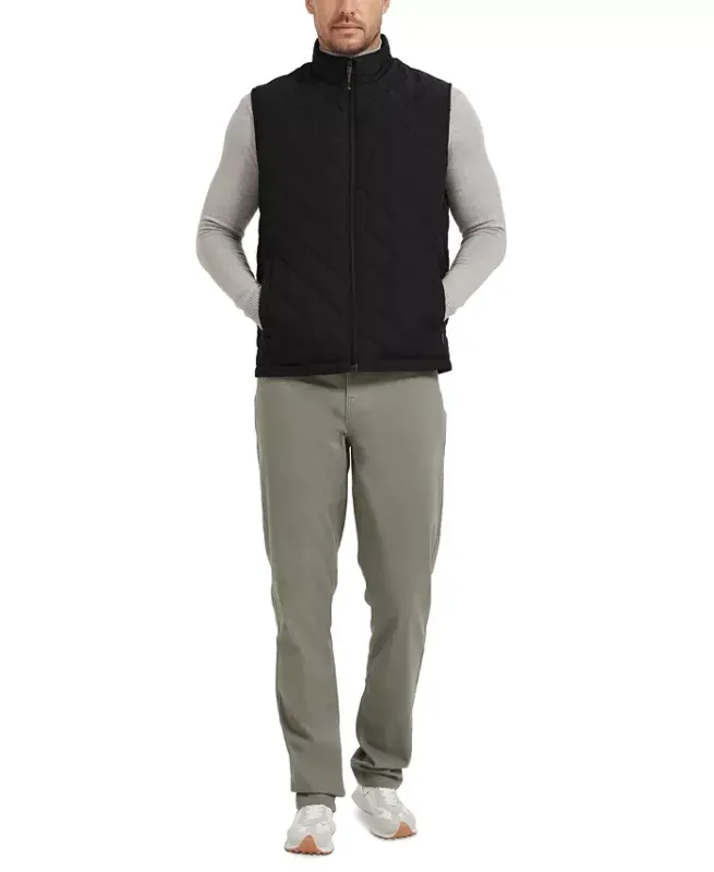 Men's Diamond Quilted Heritage Vest, Created for Modazone-Black - 5