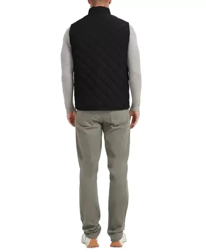 Men's Diamond Quilted Heritage Vest, Created for Modazone - Black - HAWKE & CO. (1)