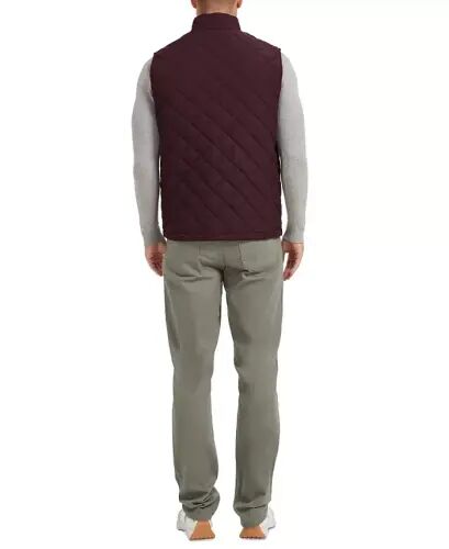 Men's Diamond Quilted Heritage Vest, Created for Modazone - Burgundy - HAWKE & CO. (1)