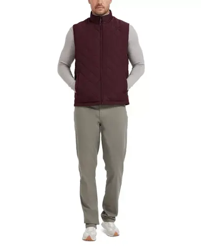 Men's Diamond Quilted Heritage Vest, Created for Modazone - Burgundy - 5