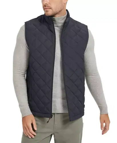 Men's Diamond Quilted Heritage Vest, Created for Modazone - Carbon 