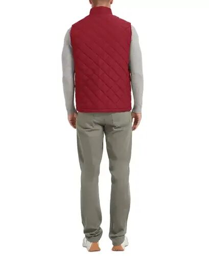 Men's Diamond Quilted Heritage Vest, Created for Modazone - Chilli Pepper - HAWKE & CO. (1)