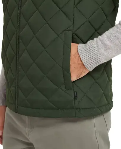 Men's Diamond Quilted Heritage Vest, Created for Modazone - Dark Forest - 3