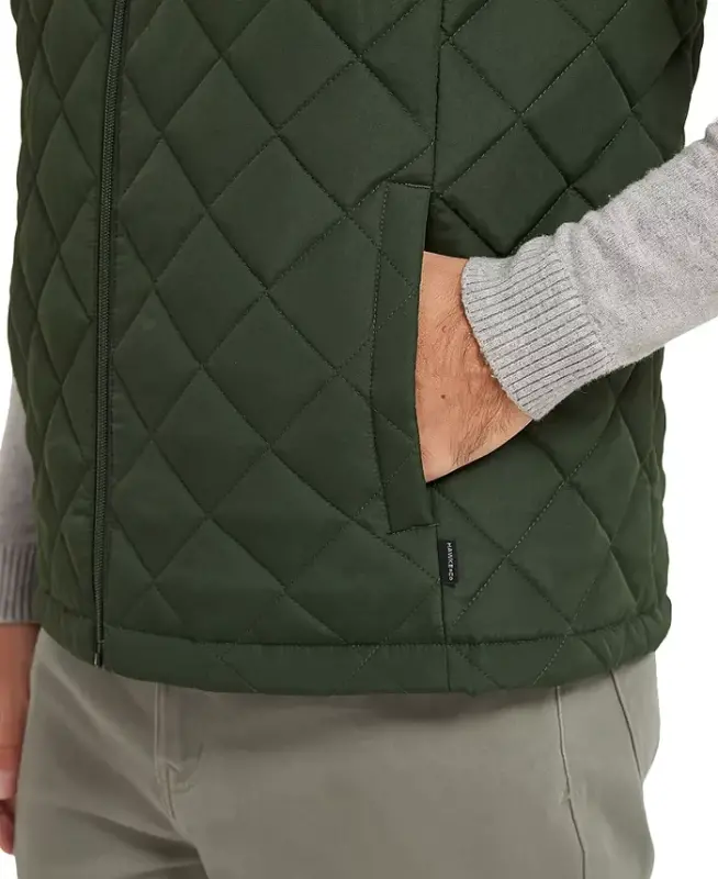 Men's Diamond Quilted Heritage Vest, Created for Modazone - Dark Forest - 3