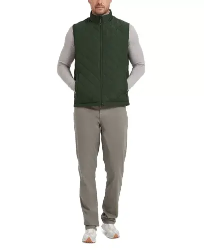 Men's Diamond Quilted Heritage Vest, Created for Modazone - Dark Forest - 4