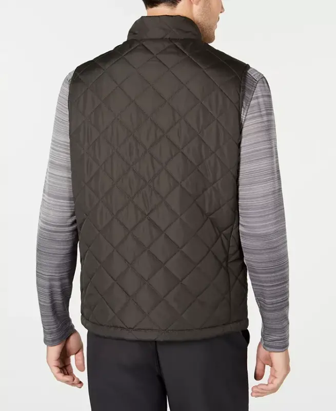 Men's Diamond Quilted Heritage Vest, Created for Modazone - Loden - 2