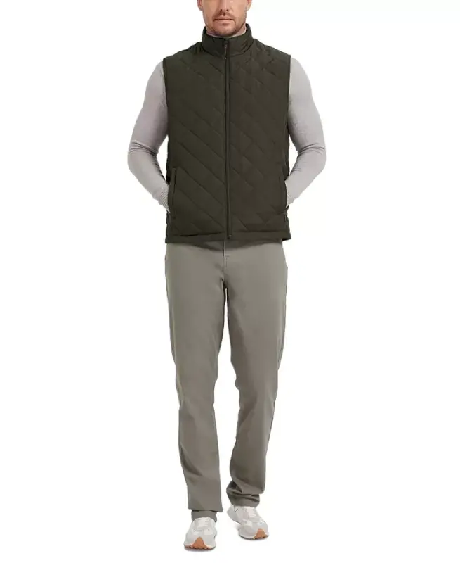 Men's Diamond Quilted Heritage Vest, Created for Modazone - Loden - 11