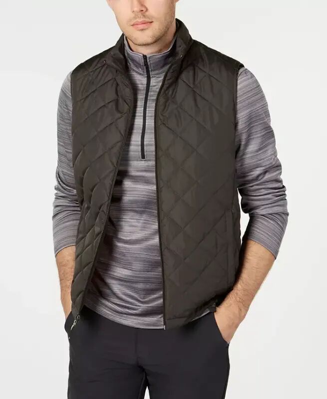 Men's Diamond Quilted Heritage Vest, Created for Modazone - Loden - HAWKE & CO.