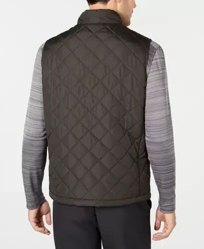 Men's Diamond Quilted Heritage Vest, Created for Modazone - Loden - HAWKE & CO. (1)