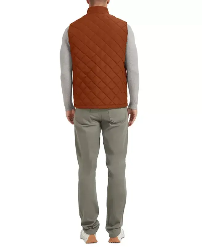 Men's Diamond Quilted Heritage Vest, Created for Modazone - Potters Clay - 2