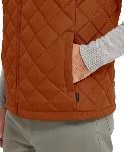 Men's Diamond Quilted Heritage Vest, Created for Modazone - Potters Clay - 3