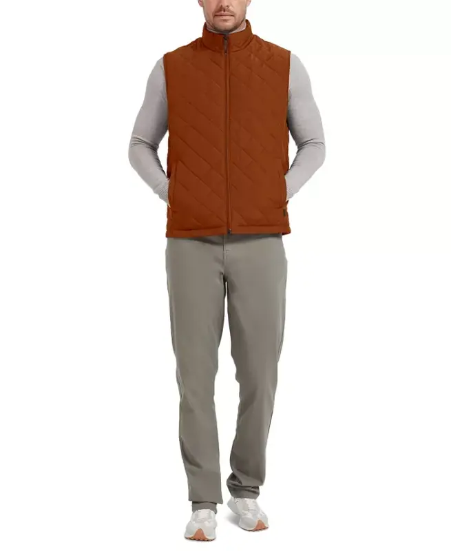 Men's Diamond Quilted Heritage Vest, Created for Modazone - Potters Clay - 4