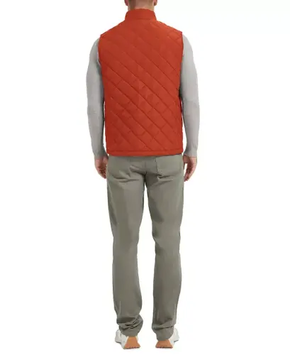 Men's Diamond Quilted Heritage Vest, Created for Modazone - Princeton Orange - HAWKE & CO. (1)