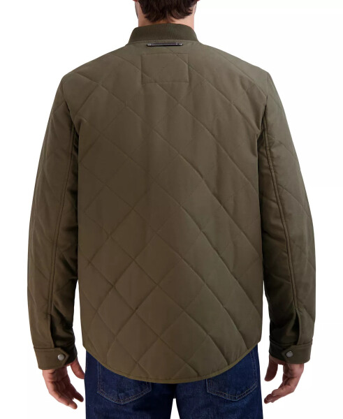 Men's Diamond Quilted Rain Jacket Olive - 2