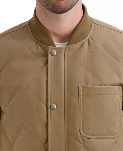 Men's Diamond Quilted Rain Jacket Tan - 3