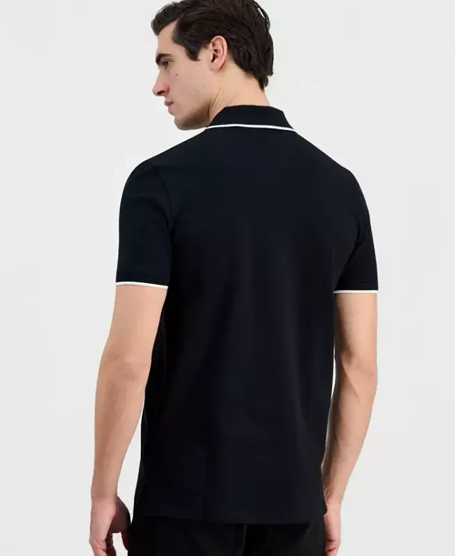 Men's Dinoso Contrast-Tip Polo Shirt - BLACK - 3