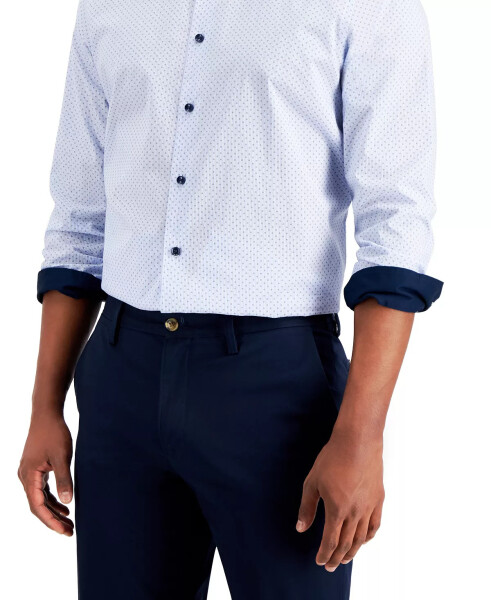 Men's Dot Stripe Shirt, Created for Modazone-Light Blue Combo - 2