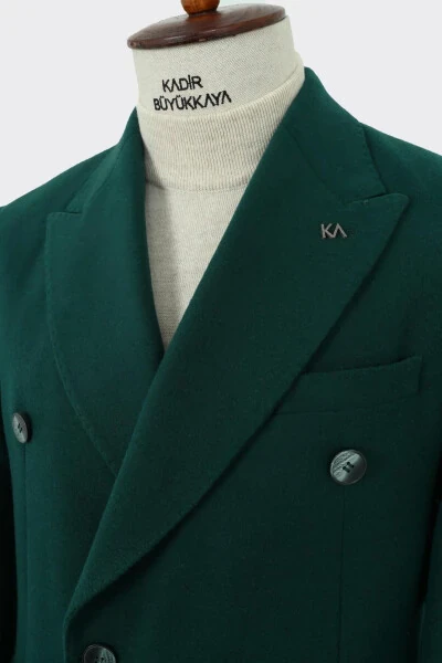 Men's double-breasted coat with wide lapels, modern cut. - 4