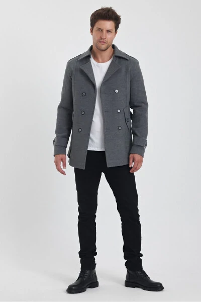 Men's double-breasted, slim fit, cashmere coat. - 8