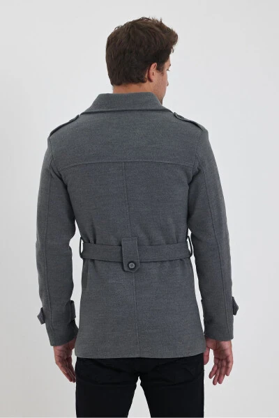 Men's double-breasted, slim fit, cashmere coat. - 6