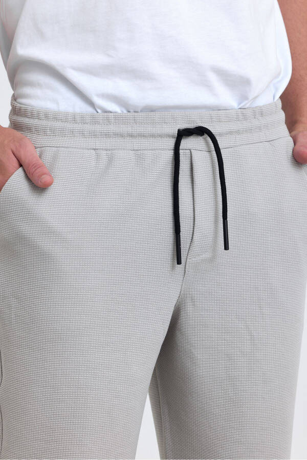 Men's Double Cuff Cotton Jogger Pants with Elastic and Drawstring Waist GREY - 4