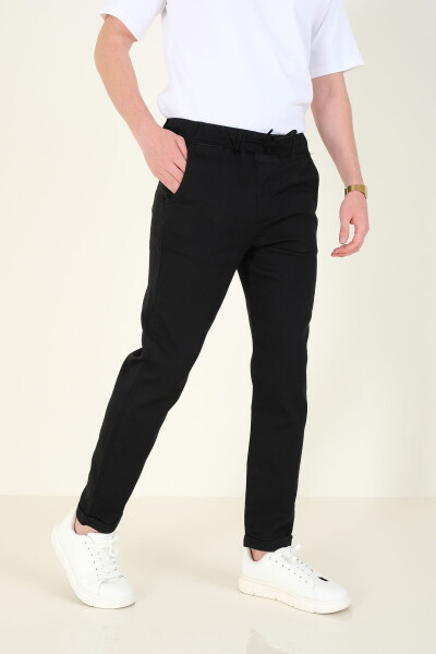 Men's Double Cuff Jogger Pants Black - 3