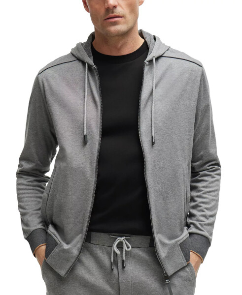 Men's Double-Faced Zip-Up Hoodie Silver - 1