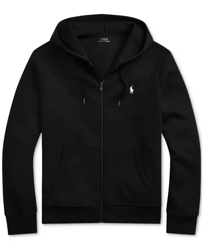 Men's Double-Knit Full-Zip Hoodie-Black - 6