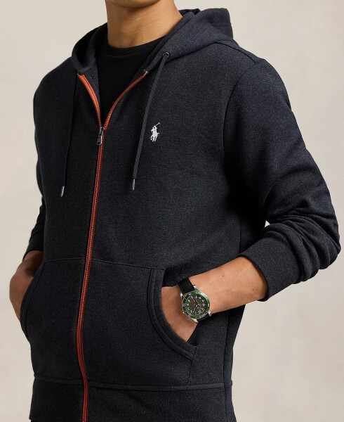 Men's Double-Knit Full-Zip Hoodie Black Marl Heather - 3