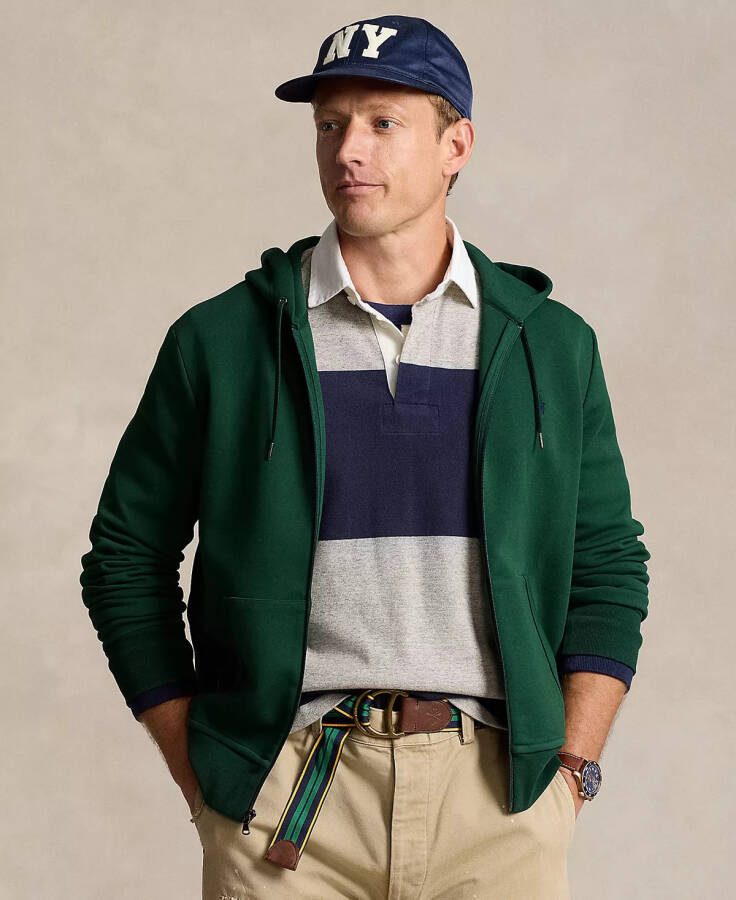 Men's Double-Knit Full-Zip Hoodie Green - 1