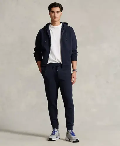 Men's Double-Knit Full-Zip Hoodie-Navy - 5