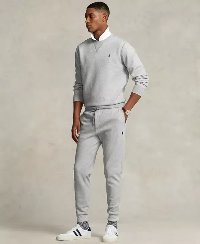 Men's Double-Knit Jogger Pants-Grey - 2