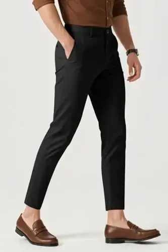 Mens Dress Pants Slim Fit Stretch Fashion Plaid Pant Skinny Leg - 9