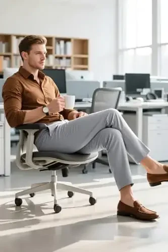 Mens Dress Pants Slim Fit Stretch Fashion Plaid Pant Skinny Leg - 4