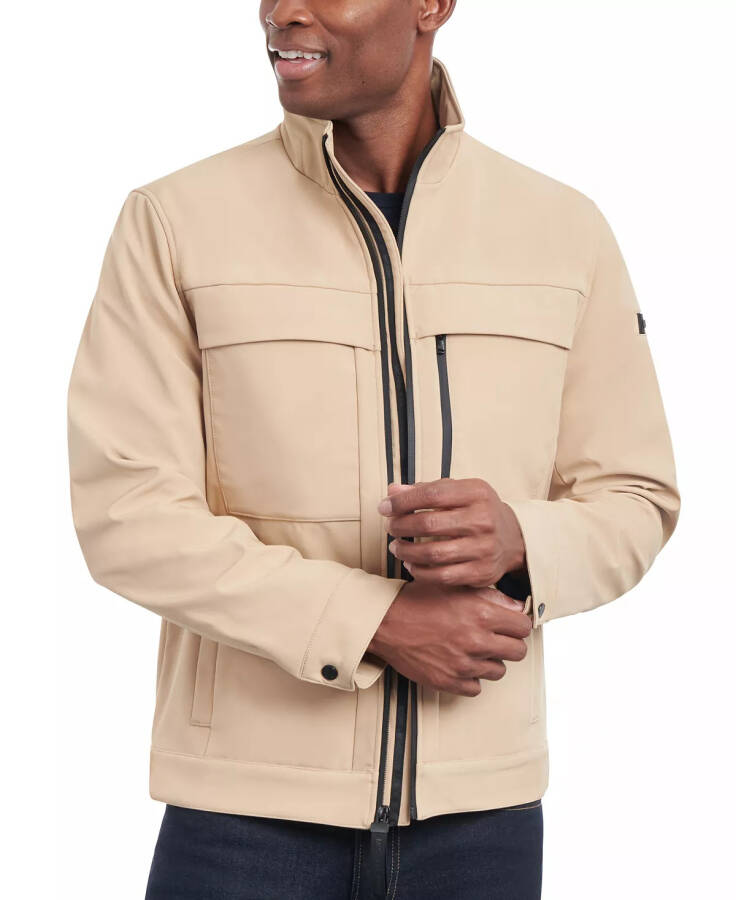 Men's Dressy Full-Zip Soft Shell Jacket Khaki - 5