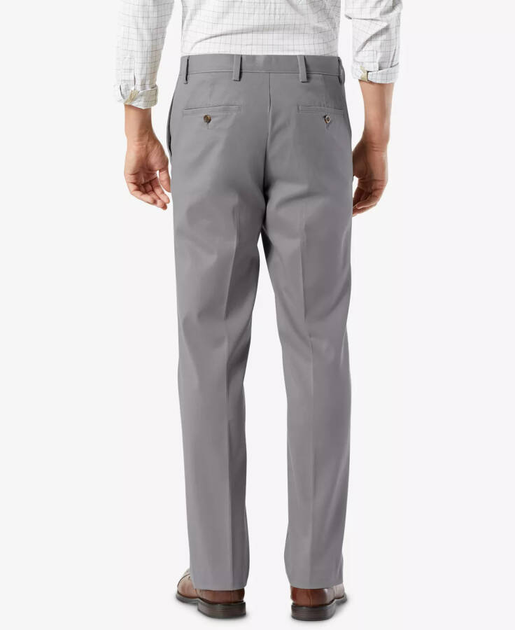 Men's Easy Classic Fit Khaki Stretch Pants Burma Grey - 8