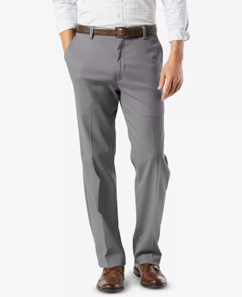 Men's Easy Classic Fit Khaki Stretch Pants Burma Grey - 1