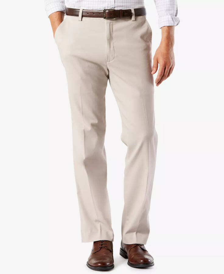 Men's Easy Classic Fit Khaki Stretch Pants Cloud - 1