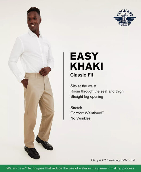 Men's Easy Classic Fit Khaki Stretch Pants Cloud - 4