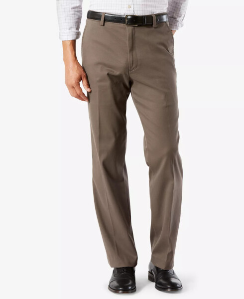 Men's Easy Classic Fit Khaki Stretch Pants Dark Pebble - 5