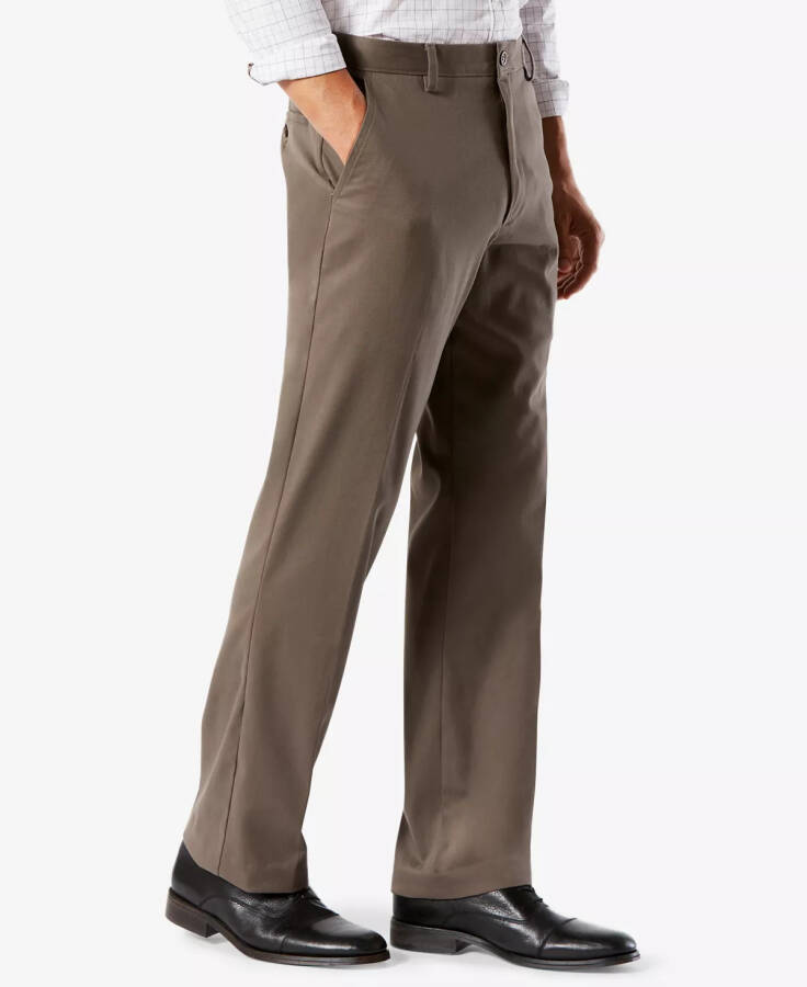 Men's Easy Classic Fit Khaki Stretch Pants Dark Pebble - 6