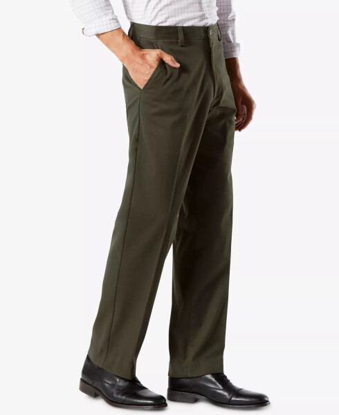 Men's Easy Classic Fit Khaki Stretch Pants Olive Grove - 6