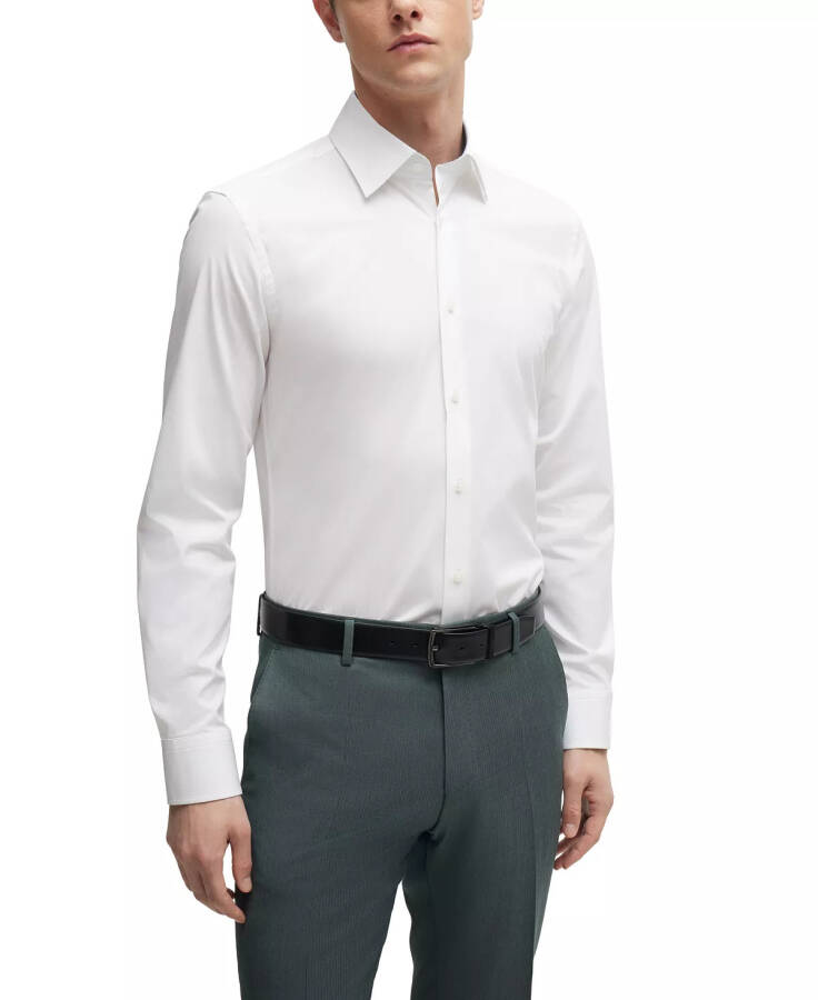 Men's Easy-Iron Slim-Fit Dress Shirt White - 1