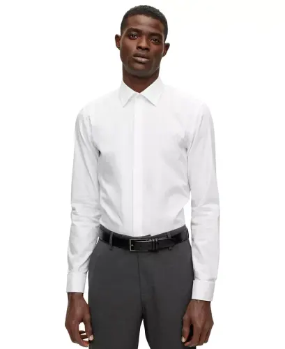 Men's Easy-Iron Stretch Cotton Slim-Fit Dress Shirt - 1